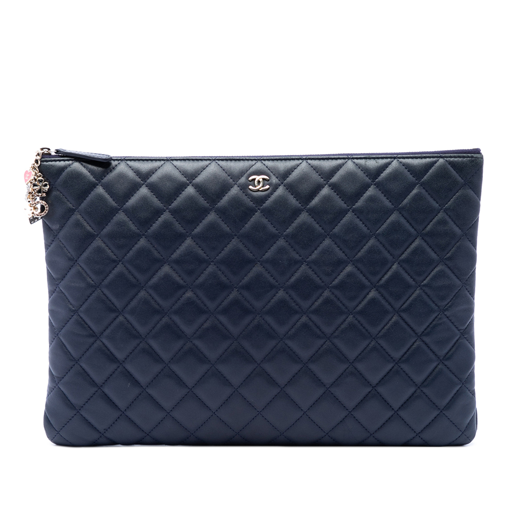 Pre-Loved Chanel Large Quilted Lambskin Casino Charms O Case Clutch